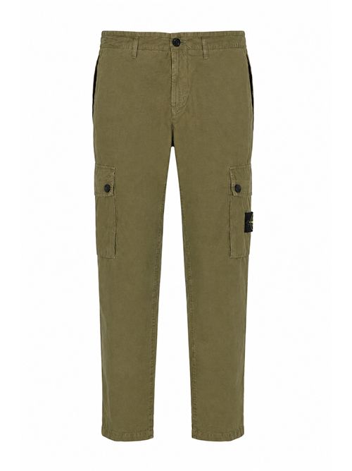 Pantalone 3100053 in tela di cotone old effect Military Green STONE ISLAND | 3100053S00WAV015G